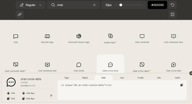 Phosphor Iconsのサイトキャプチャ